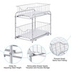 NEX 2pk 2 Tier Sliding Wired Organizer Baskets Silver: Wire Basket Storage Drawers, Metal Utility Storage Carts - 2 of 4