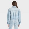 Women's Cropped Trucker Jacket - Universal Thread™ Light Wash - image 2 of 4