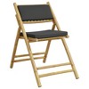vidaXL 6 Piece Folding Bistro Chairs - Dark Gray Cushions, Bamboo Frame, 23.2" x 20.1" x 34.3" Each, Outdoor Patio/Garden Seating - 3 of 4