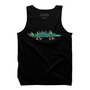 Men's Design By Humans Whimsical Crocodile On Skates By radiomode Tank Top - 1 of 2