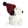 Aurora Medium Winter Plaid Snoopy Peanuts Festive Stuffed Animal White 11" - image 3 of 4