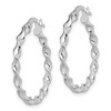 Black Bow Jewelry 2.5mm 14k White Gold Polished & Textured Twisted Hoops, 26mm (1 Inch) - 2 of 4