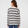 Cherie Code Women’s Stripe T-Shirt – Cotton Blend, Long Sleeve, Boxy Fit Brown  OS - 3 of 4