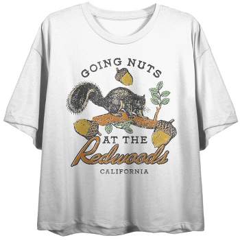 Vintage-Inspired "Going Nuts at the Redwoods" California Travel Women's Cropped Tee
