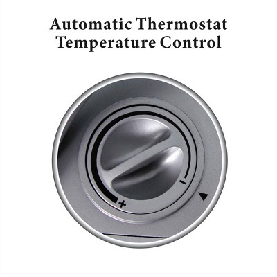 Compact Silver Ceramic Electric Heater with Thermostat