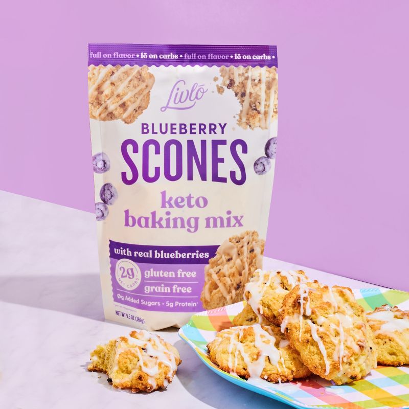 Livlo Keto Blueberry Scone Baking Mix with Real Blueberries, Low Carb, Nut Free, Diabetic Friendly Baking Mix, 10 Servings, 3 of 9