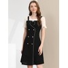 Allegra K Women's Contrast Button Decor Short Sleeve Chiffon Summer Dresses - 2 of 4