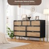Rattan 7 Drawer Dressers for Bedroom, Tall Dresser with Deep Drawers, Large Chest of Drawers for Closet with Wide Top, Long Wooden Dresser - 2 of 4