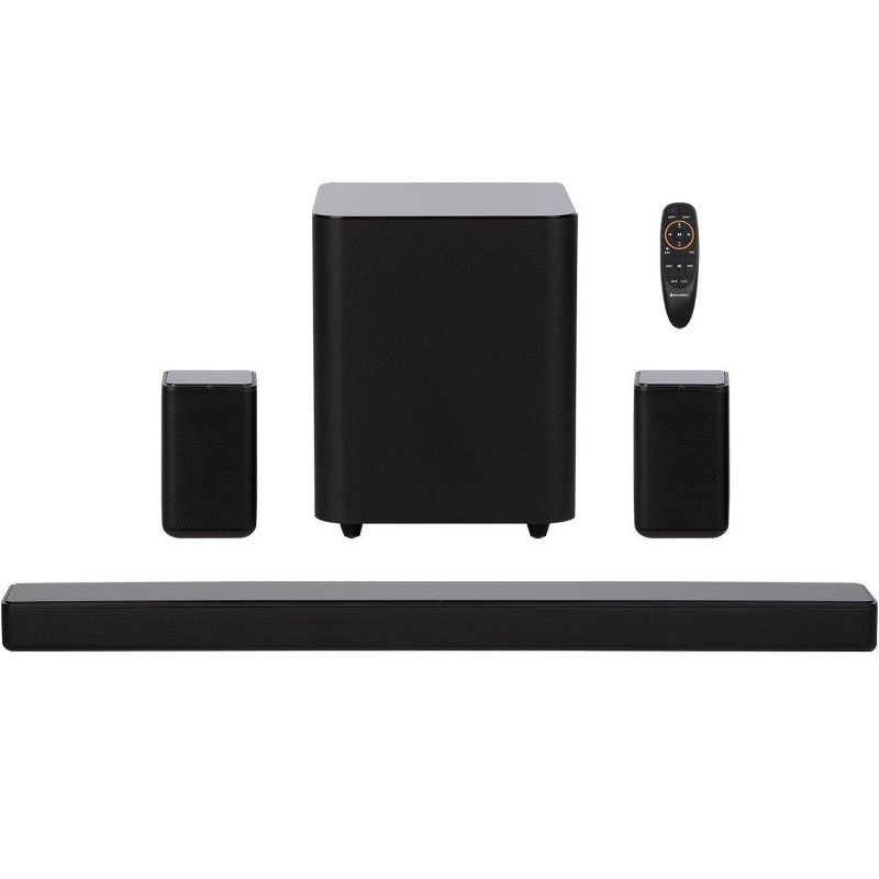 Monoprice SB-500 Dolby Digital 5.1 Soundbar with Wireless Surround Speakers and Wireless Subwoofer, 2 HDMI Inputs, 4K HDR Pass-Through, Optical, Coax,, 1 of 7