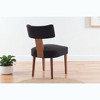 Mshliw Set of 2 Linen Upholstered Armless Dining Chairs with Curved Wing Back, Foam Cushion Seat and Solid Rubberwood Legs for Living Room - 4 of 4