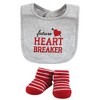 Hudson Baby Infant Boy Cotton Bib and Sock Set, Valentine Heartbreaker, One Size - 4 of 4