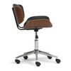APRILSOUL Black and Natural Dax Bentwood Office Chair, Vegan Faux Leather, Chrome Base, 360° Swivel, Adjustable Height, Assembly Required - 4 of 4
