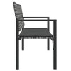 vidaXL 2-Seater Bench with Cushion in Gray, Made of PE/Poly Rattan with Coated Steel Frame, for &, w/ Dark Gray Seat Cushion - 4 of 4