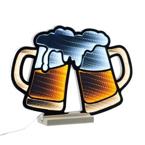 Beer Mugs Acrylic Tabletop Light 11.5 Inch Height for Bar Decor and Game Rooms By Melrose - 1 of 3