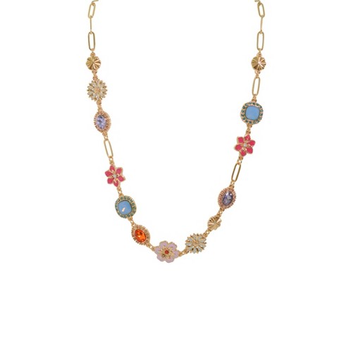 Isaac Mizrahi New York Mixed Media Collar Necklace - Multicolored : Target