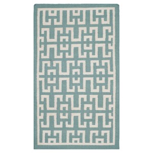 Newport Dhurrie Accent Rug - Seafoam / Ivory (3