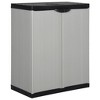 vidaXL Garden Storage Cabinet with Shelf in Gray and Black - PVC and PP Cabinet - Compact and Secure Outdoor Cabinet - 2 of 4