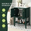24'' Bathroom Vanity with Resin Sink, Freestanding Cabinet with Solid Wood Feet and 2 Doors, Storage Vanity with Shelf - 3 of 4