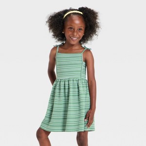 Toddler Girls' Striped Knit Dress - Cat & Jack Green 4T