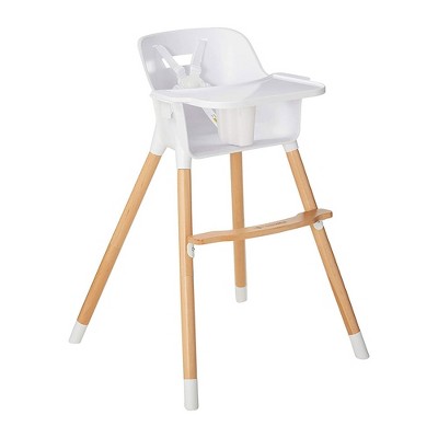 Be Mindful Convertible Adjustable Modern Children's Baby Toddler Table High Chair for 3 Months to 6 Years Old, White