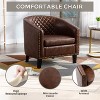 CAVINAS Barrel Accent Chair with PU Leather Upholstery, Curved Back, Foam Padding and Tapered Legs, for Living Room, Bedroom, Waiting Room - 4 of 4