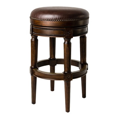 Maven Lane Pullman Backess Kitchen Stool with Vegan Leather Upholstery