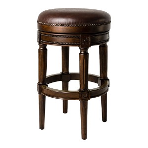 Maven Lane Pullman Backess Kitchen Stool with Vegan Leather Upholstery - 1 of 4
