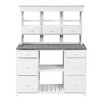 Rustic Potting Bench with Multiple Drawers & Shelves, Fir Wood, Adjustable Shelf & Anti-Falling Device - 2 of 4