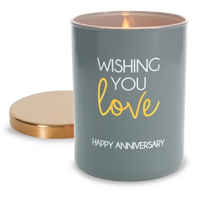 Pavilion Gift Company - Love - 7 oz 100% Soy Wax Candle Scent: Citron de Vigne - Flame Candles