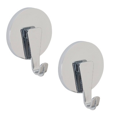 2pk Power Lock Suction Small Hook Chrome - Bath Bliss