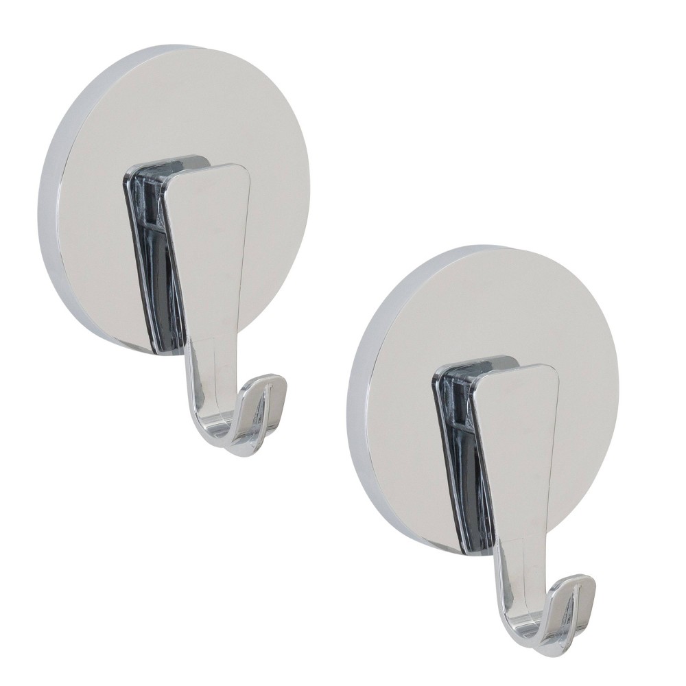 Photos - Other sanitary accessories 2pk Power Lock Suction Small Hook Chrome - Bath Bliss