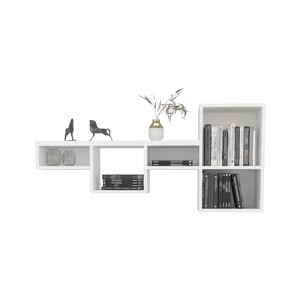 SEVOBAL Utility Storage Shelves Bookshelf 7-Tier Wall Shelf, Multi-Useful Modular Cube Storage for Living Room, White, 36.61"*11.02"*4.33" - 1 of 4