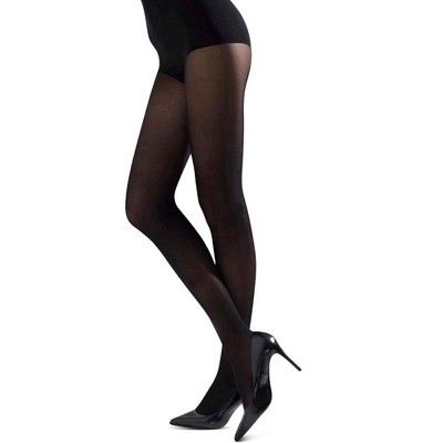 Natori Women's Opaque Tights With Built-in Ball Of Foot Cushion Black :  Target