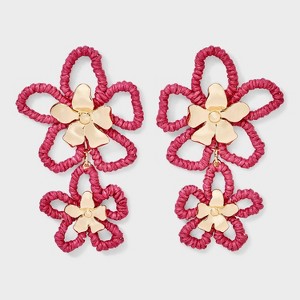 Flower Center Post Earrings - A New Day™ Pink - 1 of 2