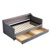 NicBex Twin Size Linen Upholstered Daybed with 2 Drawers,2-Tier Shelf,LED Light and Charging Station for Living Room,Apartment - 4 of 4