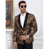 Men's Shiny Sequin Blazer Stylish Tuxedo Party Dinner Prom One Button Suit Jacket for Men - 4 of 4