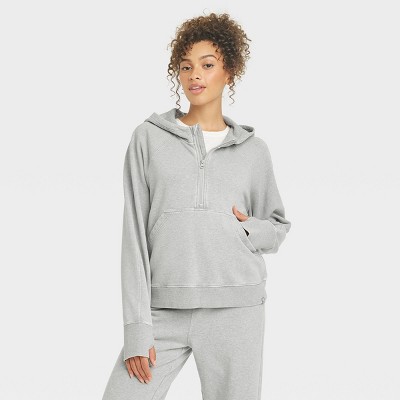 Women's 1/2 Zip Fleece Pullover - Joylab™ Heathered Gray S : Target