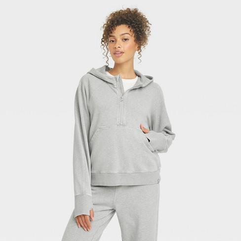 Women s 1 2 Zip Fleece Pullover Joylab Heathered Gray Xl Target