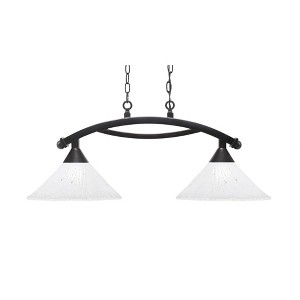 Toltec Lighting Bow 2 - Light Island Pendant Light in  Black Copper with 12" Frosted Crystal Shade - 1 of 1