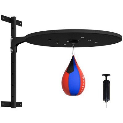 VisioGear Punching Bags Adjustable Speed Bag Platform, Wall Mounted Punching Bag with 360 Degree Swivel for Home Fitness, Black, 28.70"*23.60"*23.60"