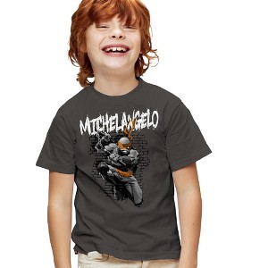 Teenage Mutant Ninja Turtles Teenage Mutant Ninja Turtles Michelangelo Youth T Shirt, Charcoal - 1 of 4