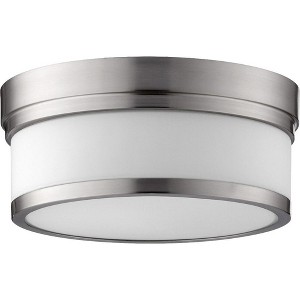 Quorum Lighting Celeste Glass Flush Mount - 2 Lights, Satin Nickel, 12 Width, 5 Height - 1 of 1
