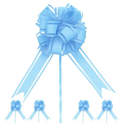 Unique Bargains Plastic Flower Ribbon Glossy Appearance Durable Gift Wrap Bows 10 Count