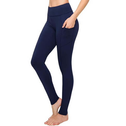Satina 3 Inch Waistband Womens High Waisted Leggings With Pockets Blue Target