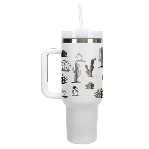 Elanze Designs Succulent Cactus Desert Plant 40 oz. Stainless Steel, Large Water Bottle Coffee Mug, Spill & Leak Resistant, Thermal Travel Tumbler - 1 of 1