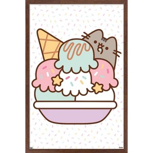 Trends International Pusheen - Ice Cream Framed Wall Poster Prints - 1 of 4