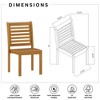 Amazonia Gruta 4pc Teak Finish Wood 100% FSC Patio Dining Side Chair Set - 4 of 4