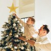 Aoibox 1 Piece 9 Inch Gold Glitter Christmas Tree Topper Metal Hollow Star Ornament for 4 to 10 Ft Tree Holiday Home Decoration - 2 of 4