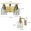 LNC Arlimutike 2-Light 14-in Polished Gold Modern Cylinder Bathroom Vanity Lights, Clear Glass  Shade - 3 of 4