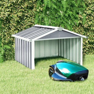 vidaXL Garden Shed Grey Galvanized steel Standard Durable Garden Shed